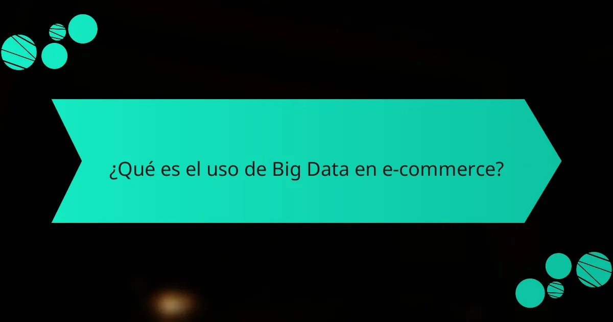 ¿Qué es el uso de Big Data en e-commerce?